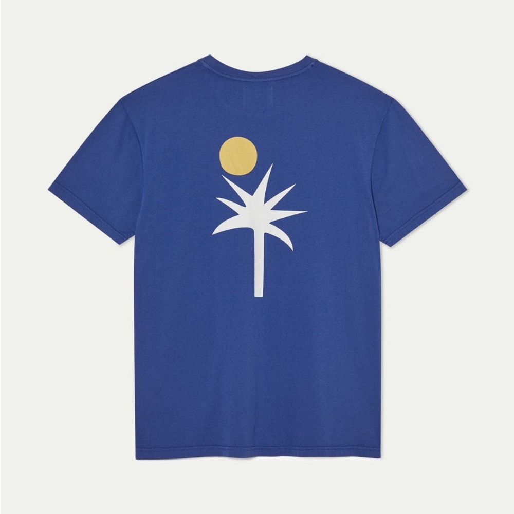 LA PAZ "Cunha" Palm Tree Graphic Tee in Royal Blue - Size M - Picture 3 of 10